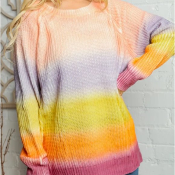 SHEIN Sweaters - Blush & Lavender Multi Stripe Sweater NWT